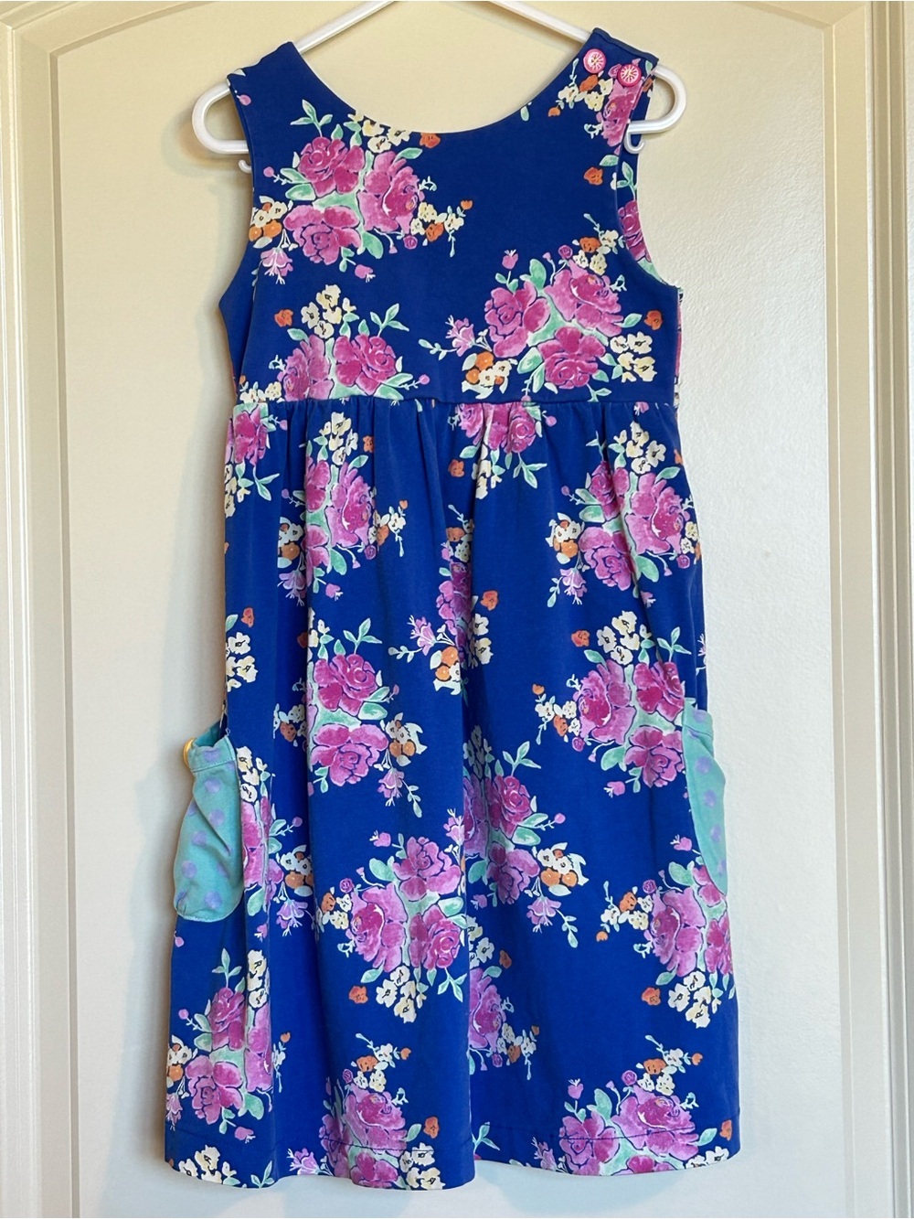 Sz6 Matilda Jane Blue Floral Knot Dress